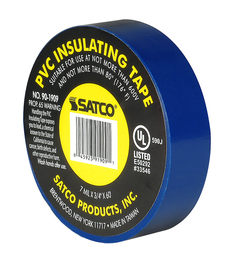 Satco 90-1909 Elec Tape 60 Ft. 3/4", Blue