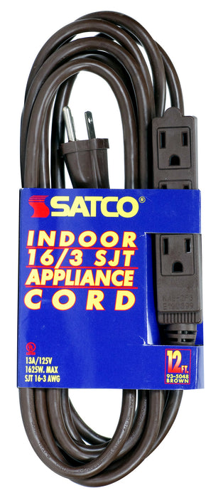 Satco 93-5048 Extension Cord, Brown