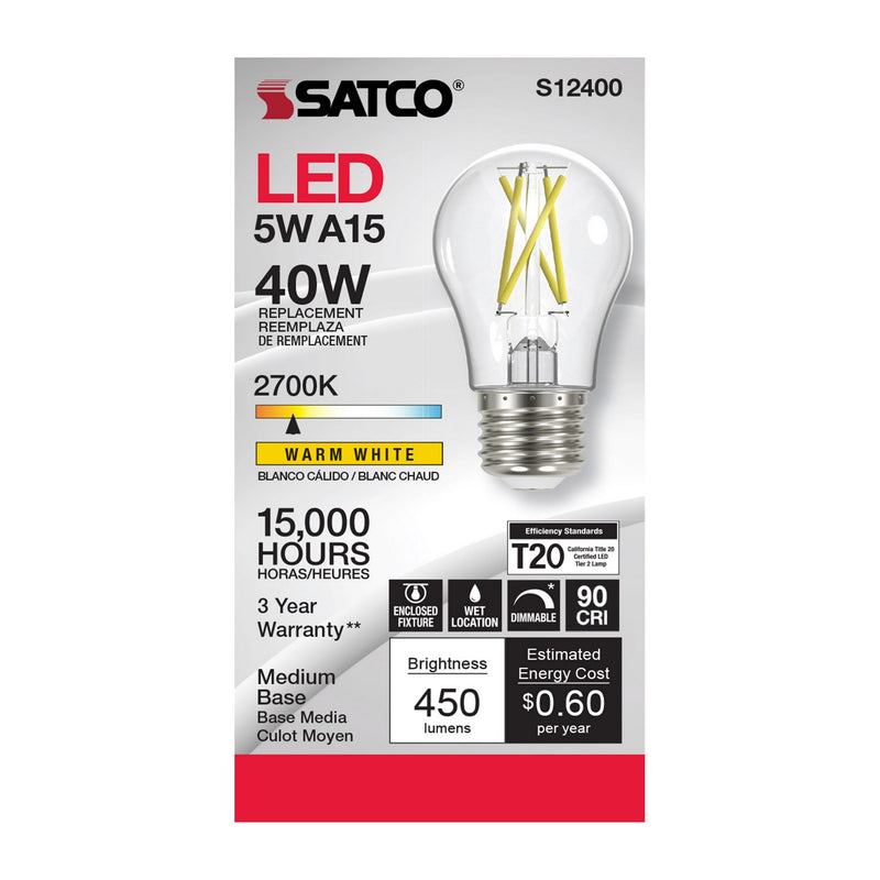 Satco S12400 Light Bulb, Clear