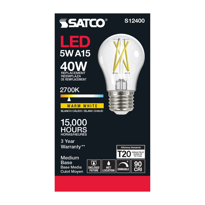 Satco S12400 Light Bulb, Clear