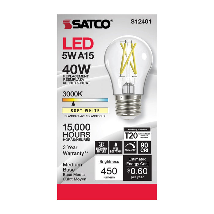 Satco S12401 Light Bulb, Clear
