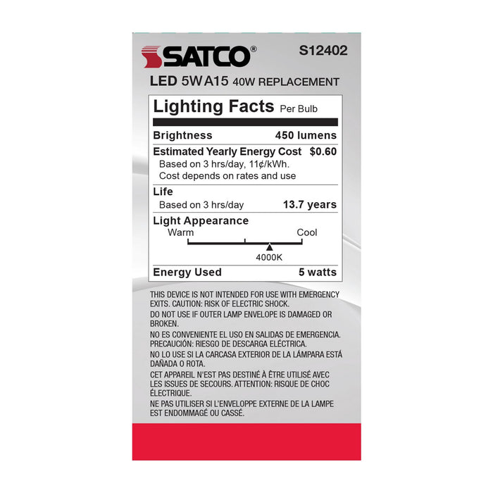 Satco S12402 Light Bulb, Clear