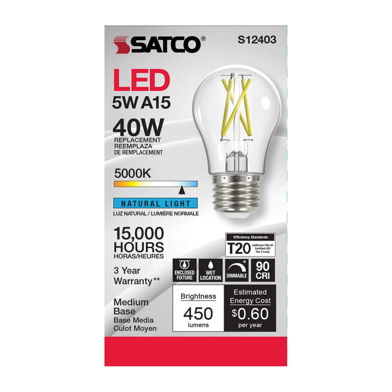 Satco S12403 Light Bulb, Clear
