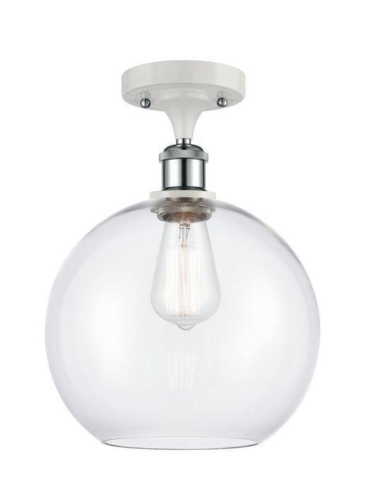 Innovations 516-1C-WPC-G122-10 One Light Semi-Flush Mount, White Polished Chrome