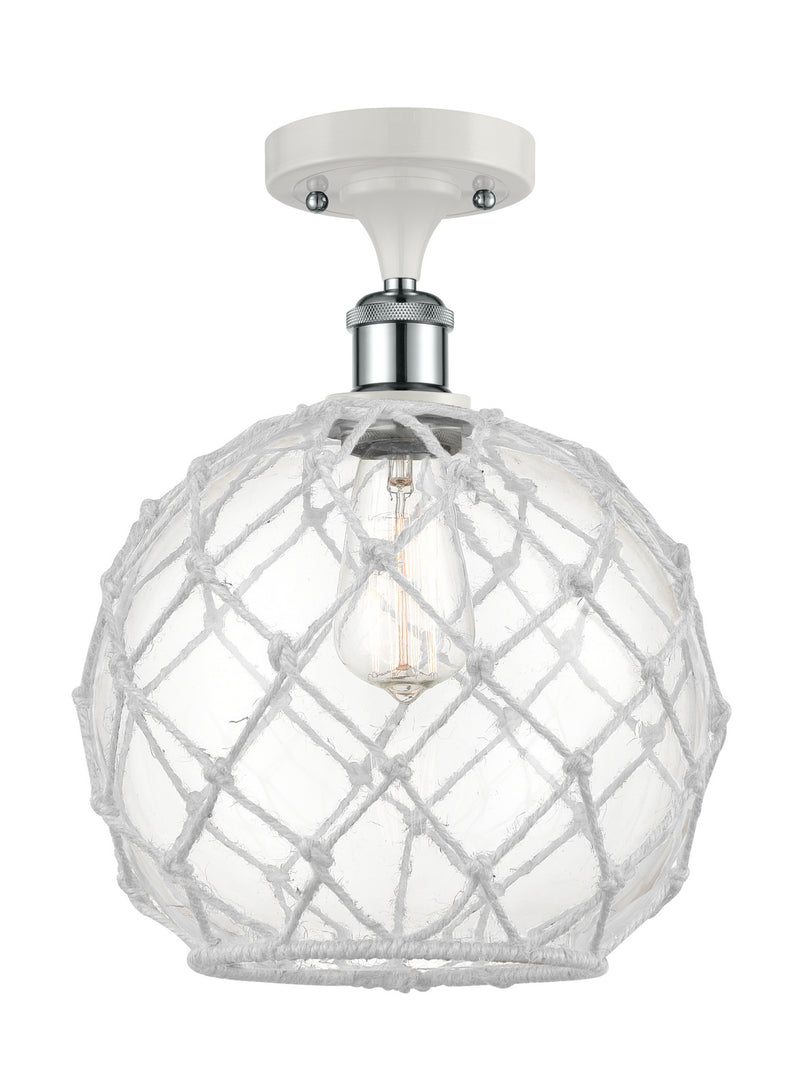 Innovations 516-1C-WPC-G122-10RW-LED LED Semi-Flush Mount, White Polished Chrome