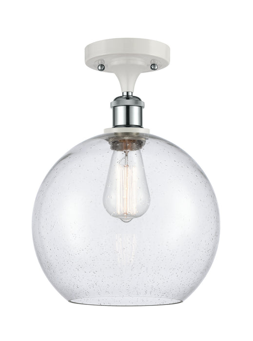 Innovations 516-1C-WPC-G124-10-LED LED Semi-Flush Mount, White Polished Chrome