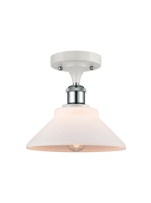 Innovations 516-1C-WPC-G131 One Light Semi-Flush Mount, White Polished Chrome
