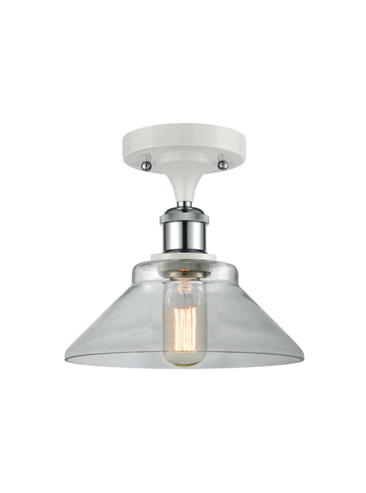 Innovations 516-1C-WPC-G132 One Light Semi-Flush Mount, White Polished Chrome