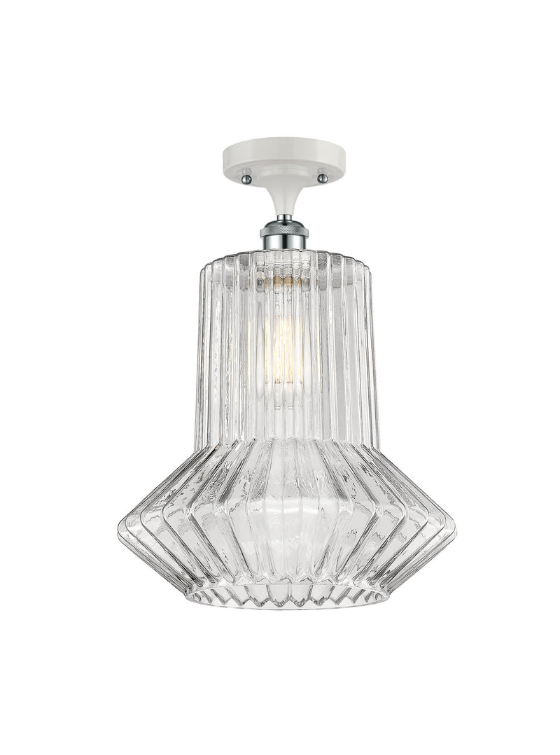 Innovations 516-1C-WPC-G212 One Light Semi-Flush Mount, White Polished Chrome