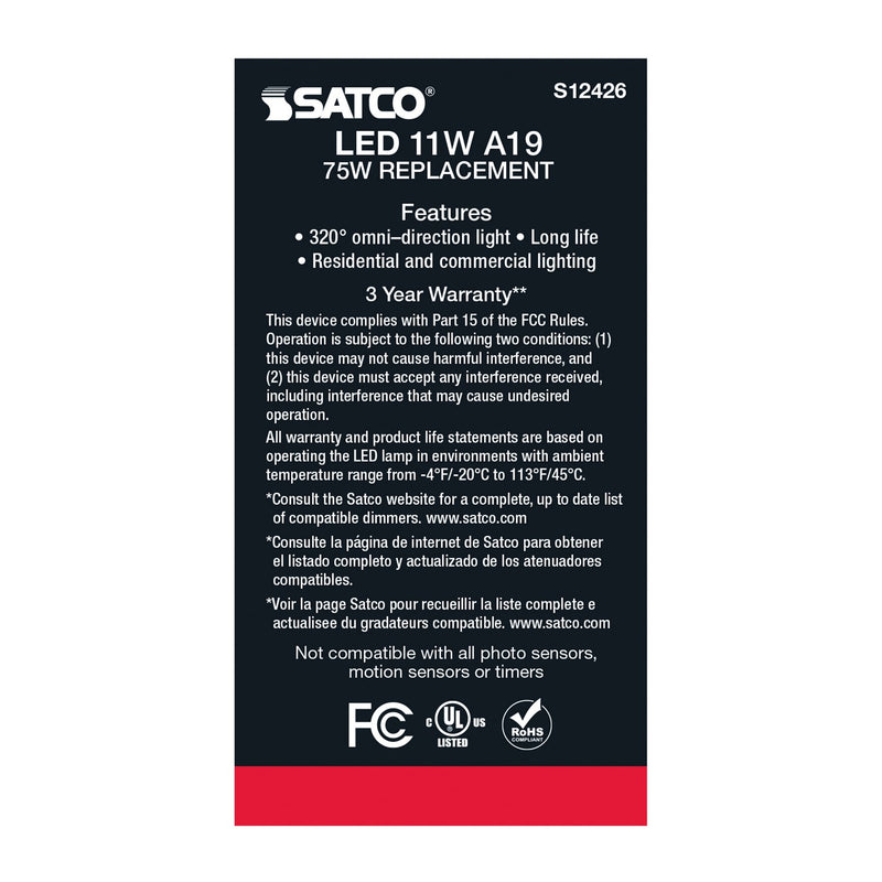 Satco S12426 Light Bulb, Soft White