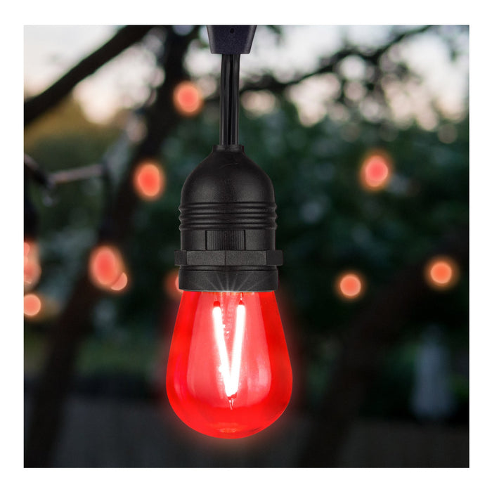 Satco S8022 Light Bulb, Transparent Red