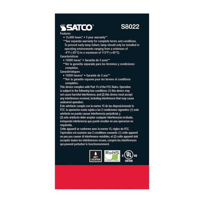 Satco S8022 Light Bulb, Transparent Red