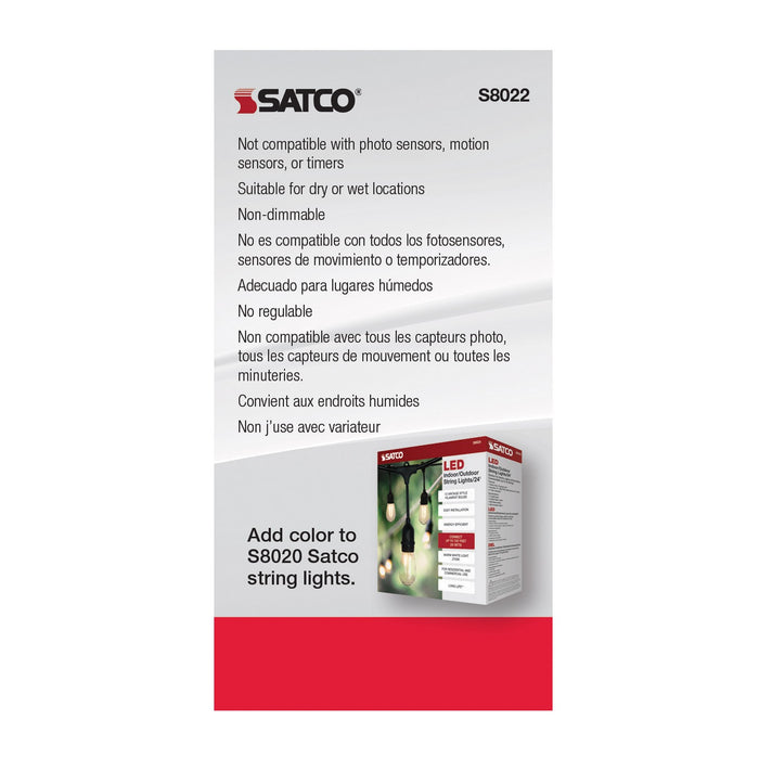 Satco S8022 Light Bulb, Transparent Red