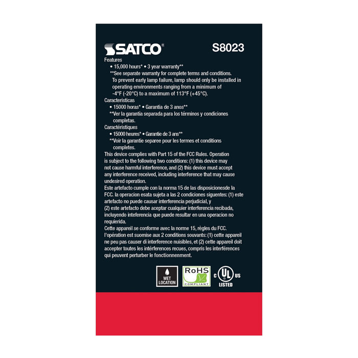 Satco S8023 Light Bulb, Transparent Blue