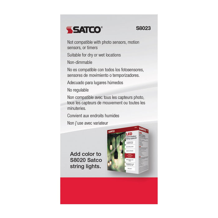 Satco S8023 Light Bulb, Transparent Blue