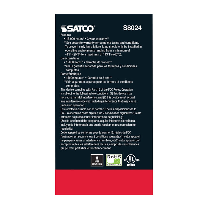 Satco S8024 Light Bulb, Transparent Green