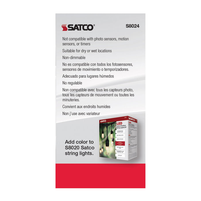 Satco S8024 Light Bulb, Transparent Green