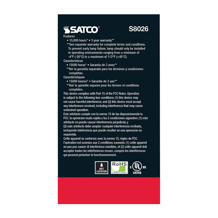 Satco S8026 Light Bulb, Transparent Orange