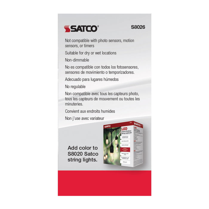 Satco S8026 Light Bulb, Transparent Orange