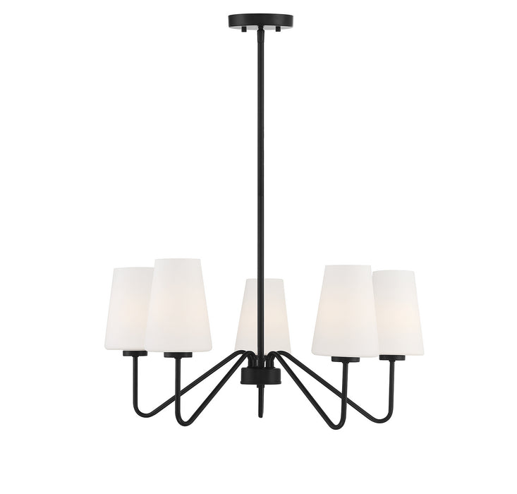 Meridian M10060MBK Five Light Chandelier, Matte Black