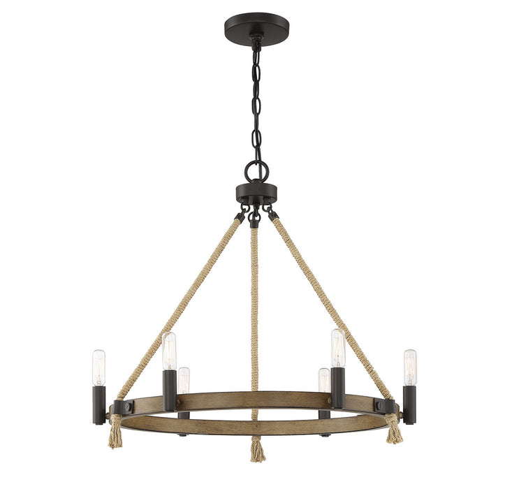 Meridian M10080ORB Six Light Chandelier, Oil Rubbed Bronze