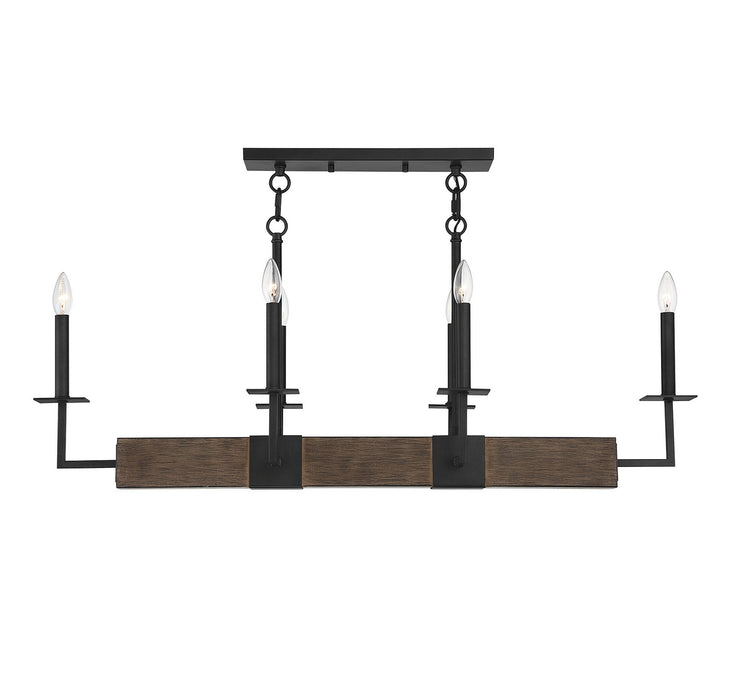 Meridian M10088DG Six Light Linear Chandelier, Remington