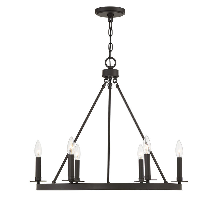 Meridian M10093ORB Six Light Chandelier, Oil Rubbed Bronze