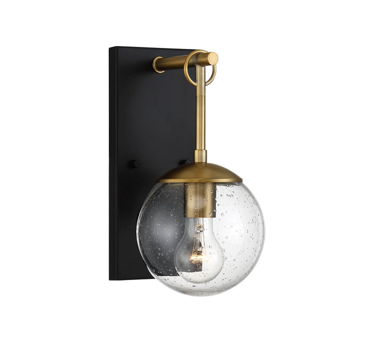 Meridian M50029ORBNB One Light Outdoor Wall Sconce, Oil Rubbed Bronze with Natural Brass