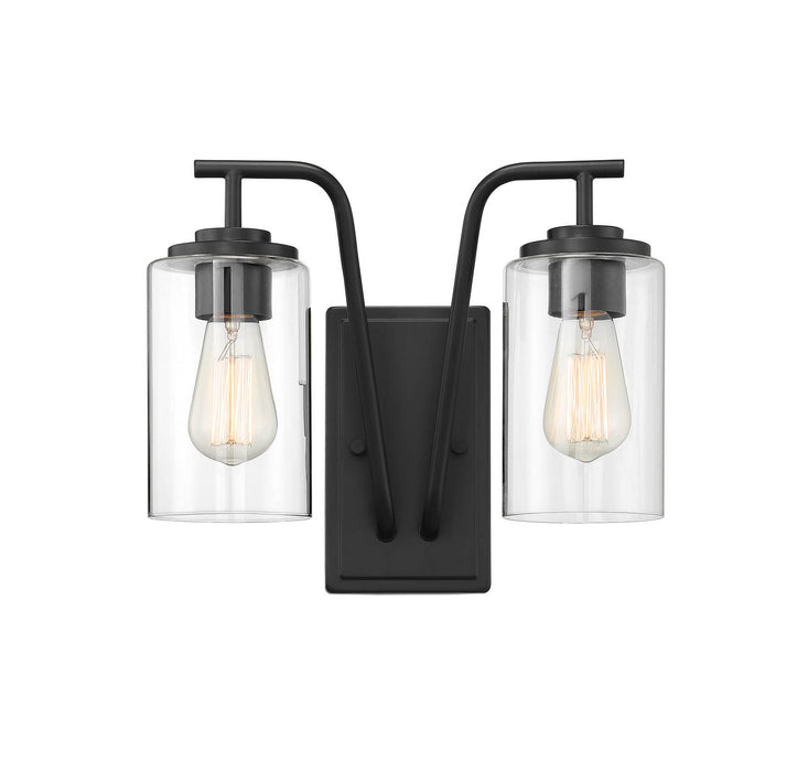 Meridian M50042BK Two Light Outdoor Wall Sconce, Matte Black