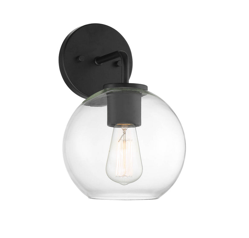 Meridian M50044BK One Light Outdoor Wall Sconce, Matte Black