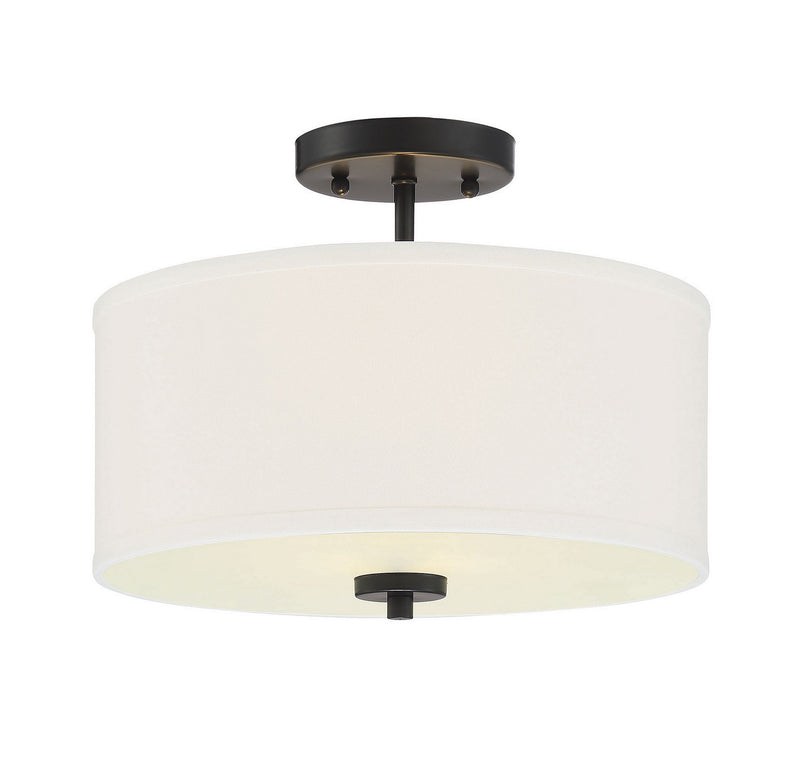 Meridian M60008MBK Two Light Semi-Flush Mount, Matte Black
