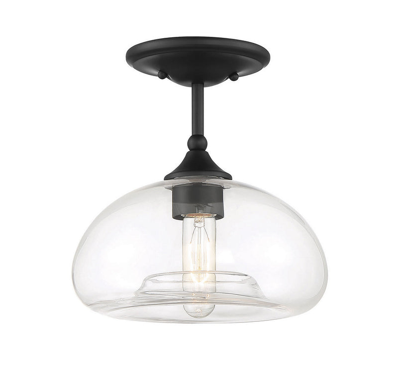 Meridian M60017MBK One Light Semi-Flush Mount, Matte Black