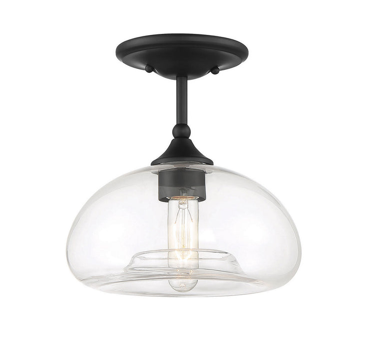 Meridian M60017MBK One Light Semi-Flush Mount, Matte Black
