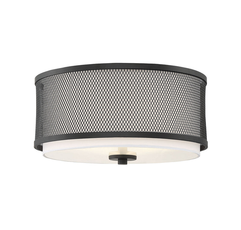 Meridian M60018MBK Three Light Semi-Flush Mount, Matte Black