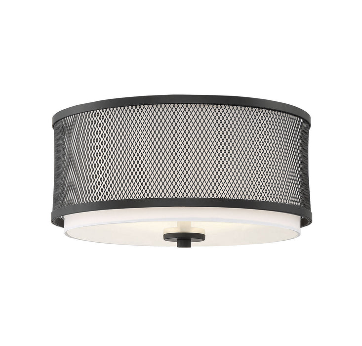 Meridian M60018MBK Three Light Semi-Flush Mount, Matte Black