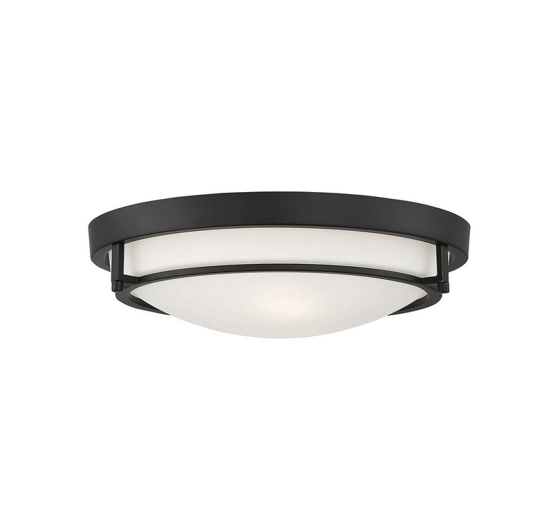 Meridian M60019MBK Two Light Semi-Flush Mount, Matte Black