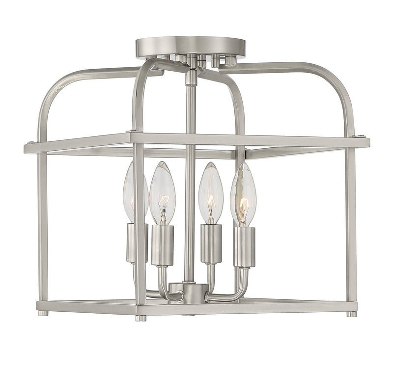 Meridian M60061BN Four Light Semi-Flush Mount, Brushed Nickel