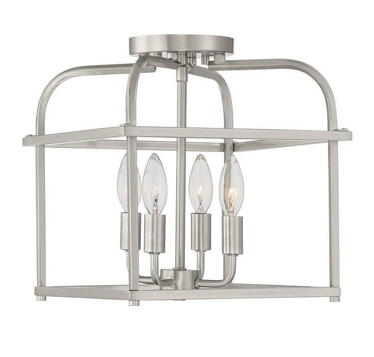 Meridian M60061BN Four Light Semi-Flush Mount, Brushed Nickel