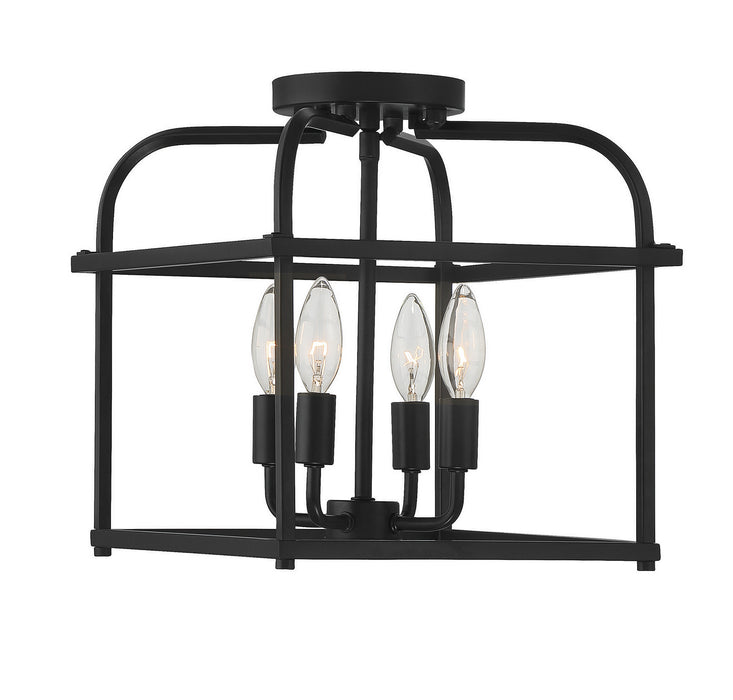 Meridian M60061MBK Four Light Semi-Flush Mount, Matte Black