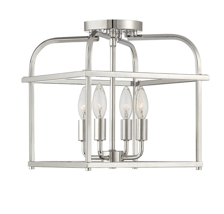 Meridian M60061PN Four Light Semi-Flush Mount, Polished Nickel