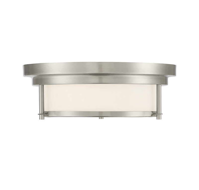 Meridian M60062BN Two Light Flush Mount, Brushed Nickel