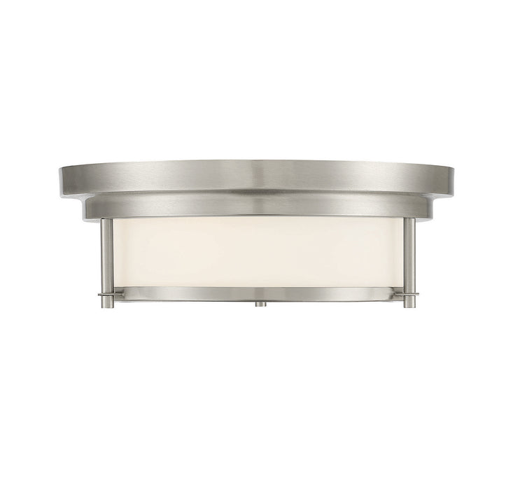 Meridian M60062BN Two Light Flush Mount, Brushed Nickel