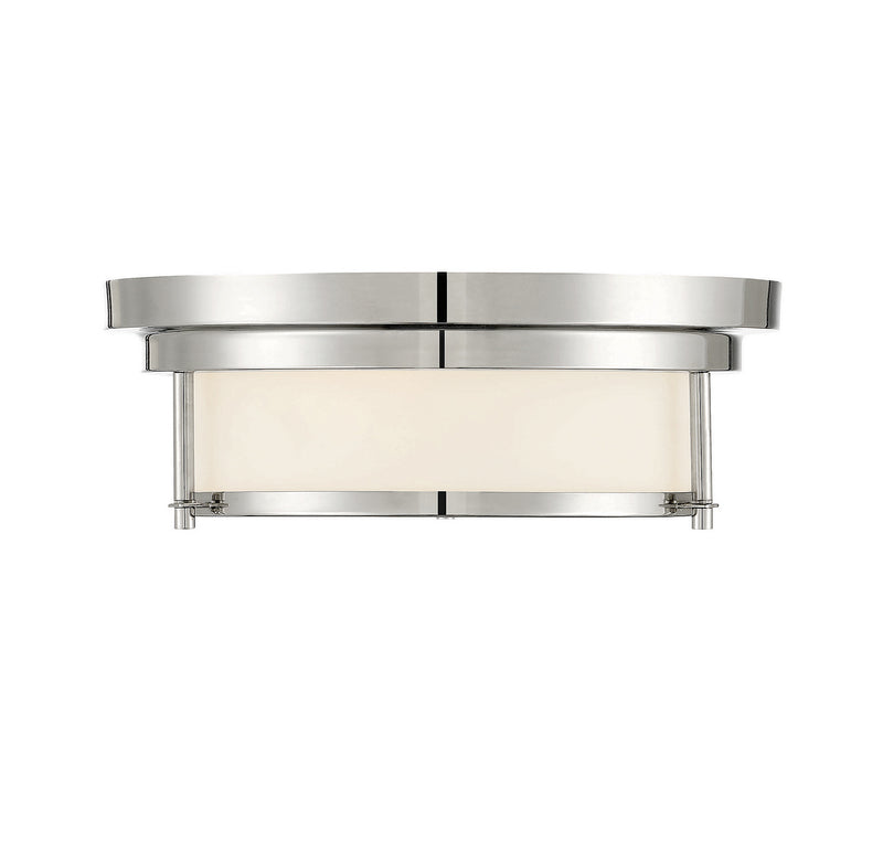 Meridian M60062PN Two Light Flush Mount, Polished Nickel