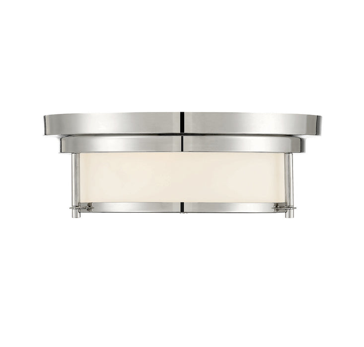 Meridian M60062PN Two Light Flush Mount, Polished Nickel