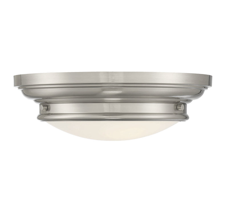 Meridian M60063BN Two Light Flush Mount, Brushed Nickel
