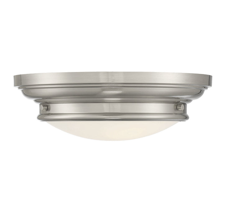 Meridian M60063BN Two Light Flush Mount, Brushed Nickel