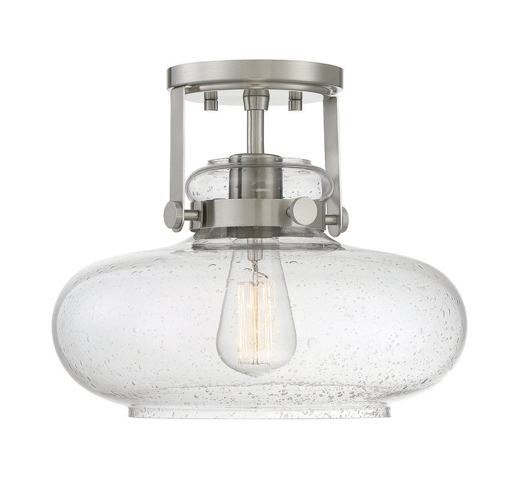 Meridian M60064BN One Light Semi-Flush Mount, Brushed Nickel