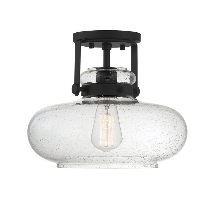 Meridian M60064MBK One Light Semi-Flush Mount, Matte Black