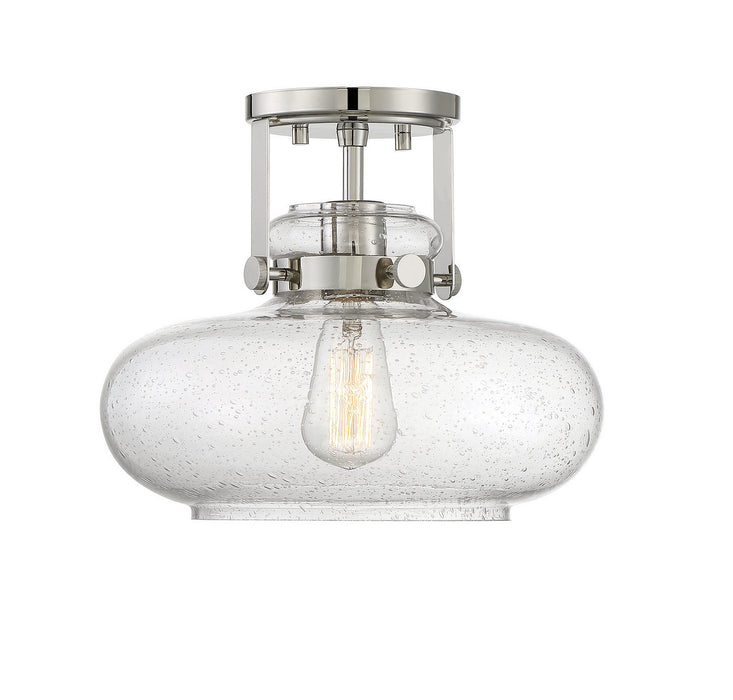 Meridian M60064PN One Light Semi-Flush Mount, Polished Nickel