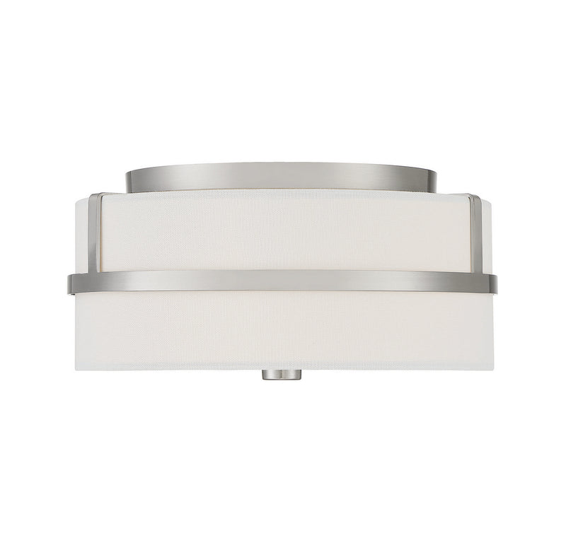 Meridian M60065BN Two Light Flush Mount, Brushed Nickel